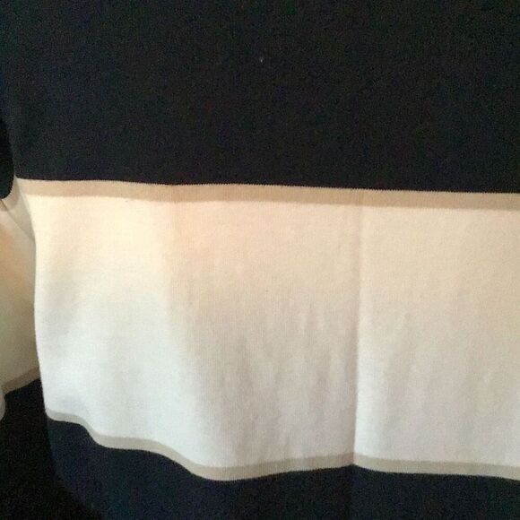 Sweater, Liz Claiborne Womens Cardigan, Navy and White, size Petite Small - Picture 5 of 6